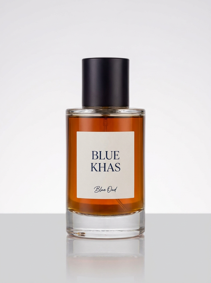 blue khas perfume bottle